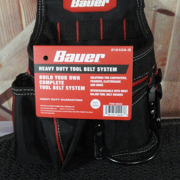Bauer Heavy Duty Tool Pocket carrier, for a belt, snap loop back, Multi … - Picture 1 of 6